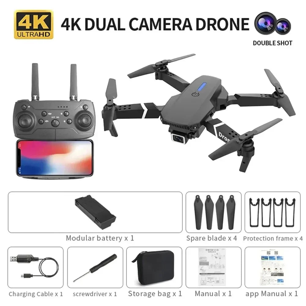 E88 Professional Drone with 4K HD Camera – Foldable & WiFi FPV